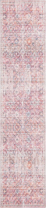 Hollow · Distressed medallion Washable Rug, pink and ivory