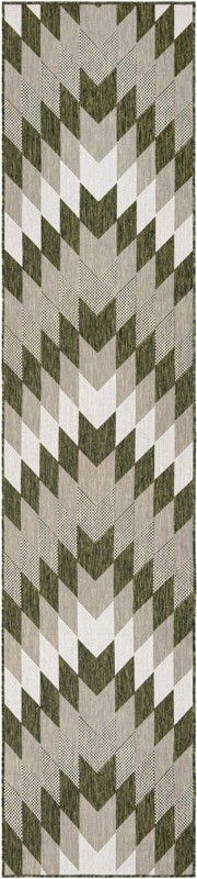 2' 7 x 12' Morrell · Checkered Outdoor Rug, green