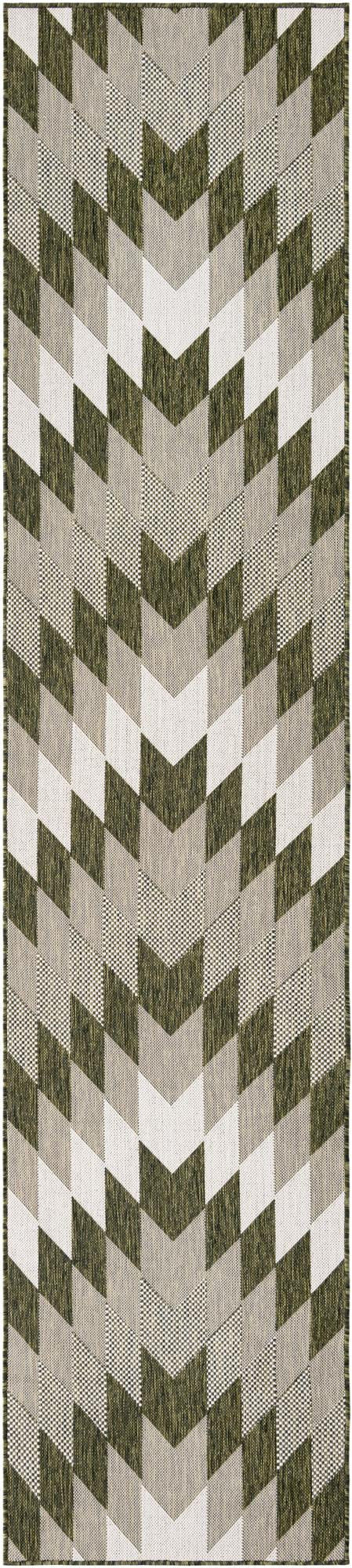 2' 7 x 12' Morrell · Checkered Outdoor Rug, green