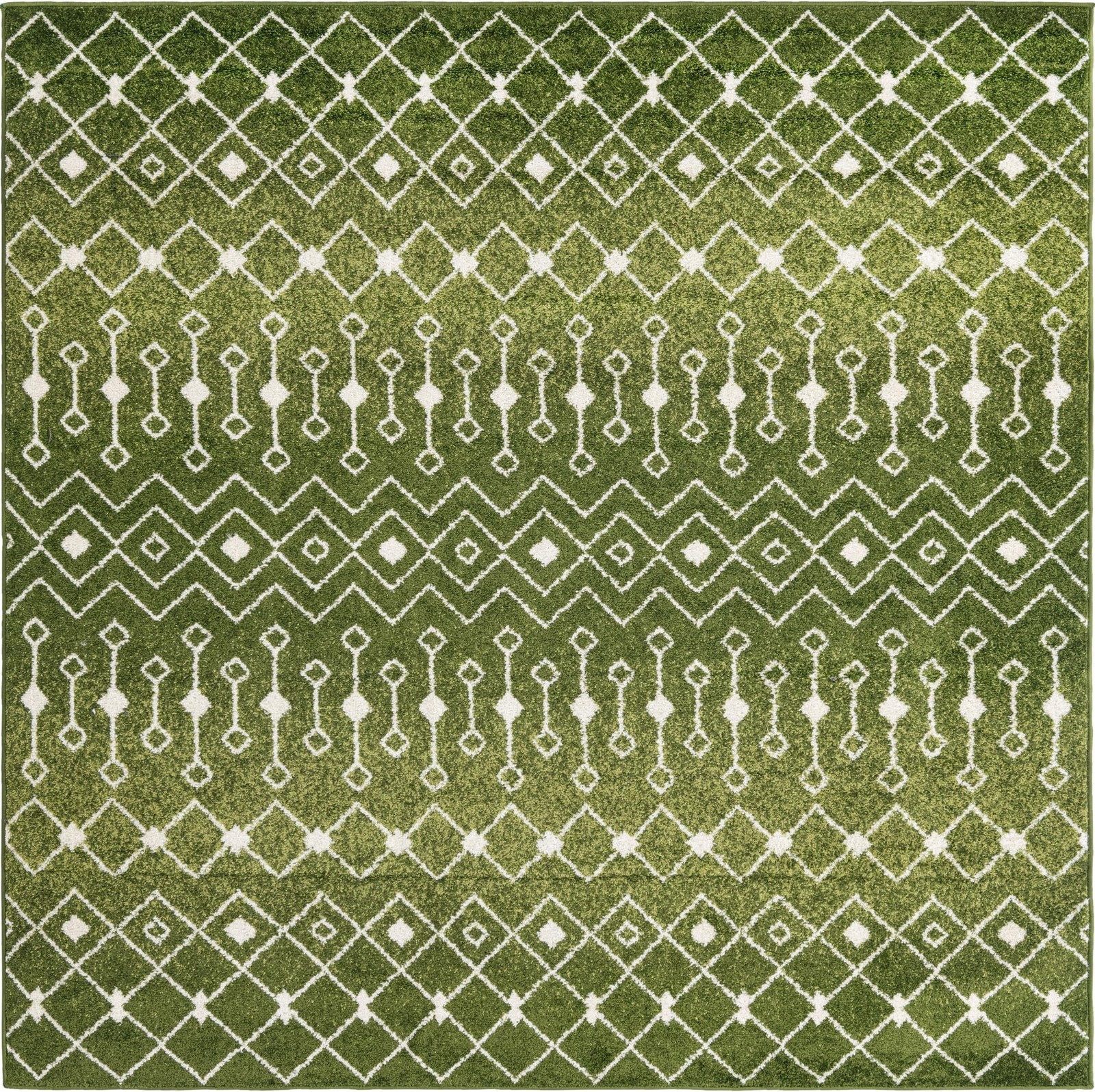 7' 10 x 7' 10 Boswell · Chevron rug, green