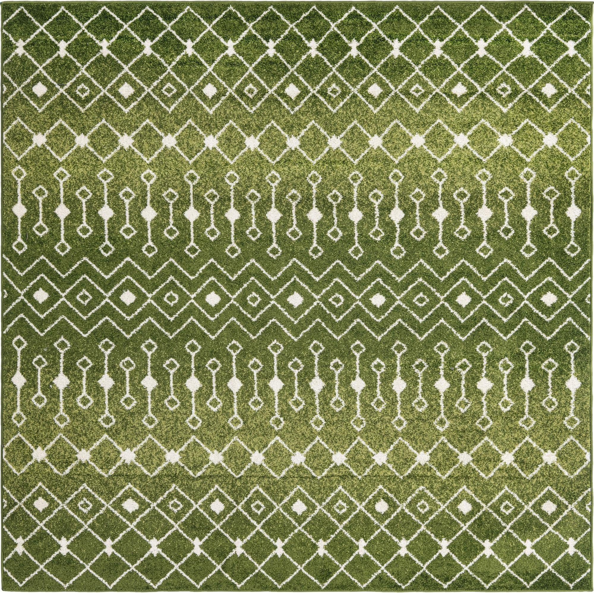 7' 10 x 7' 10 Boswell · Chevron rug, green