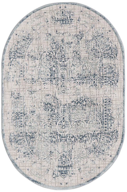 4' x 6' Ardmore · Distressed medallion rug, blue and ivory