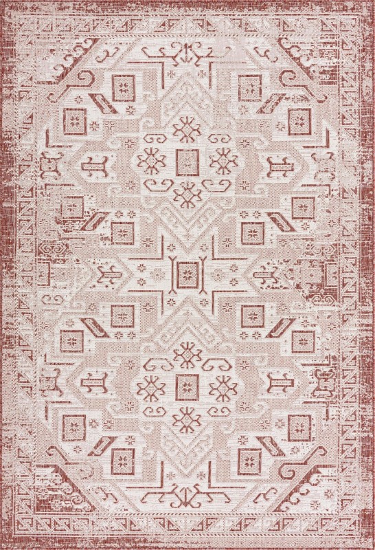 Estuary · Border Outdoor Rug, rust red