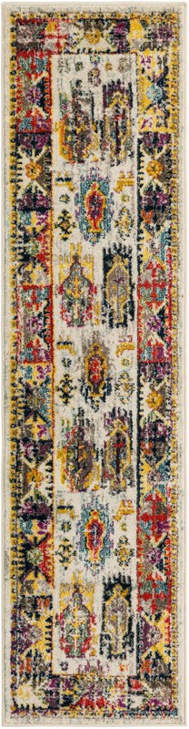 2' x 8' Cullen · Border rug, ivory
