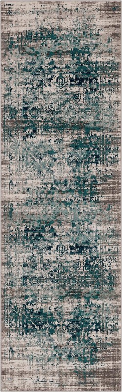 2' 7 x 10' Rush · Abstract rug, blue