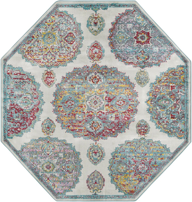 Mather · Medallion rug, cream and multi