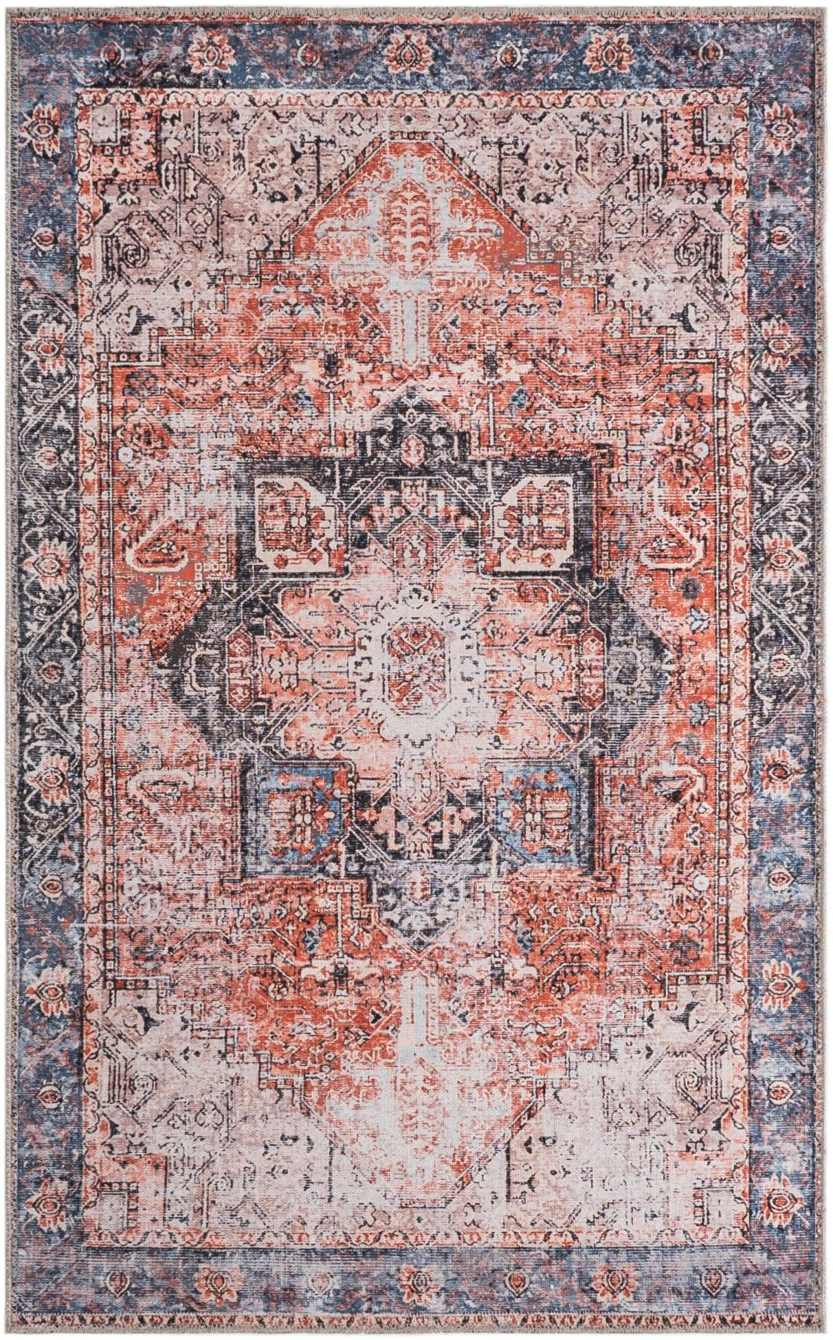 3' 3 x 5' 3 Travers · Medallion rug, rust and navy