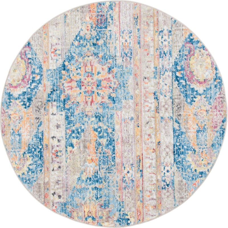 5' x 5' Amos · Medallion rug, blue