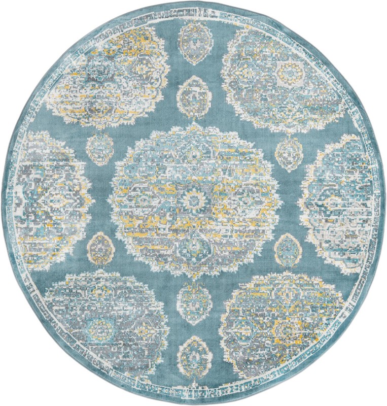 8' 2 x 8' 2 Mather · Medallion rug, gray