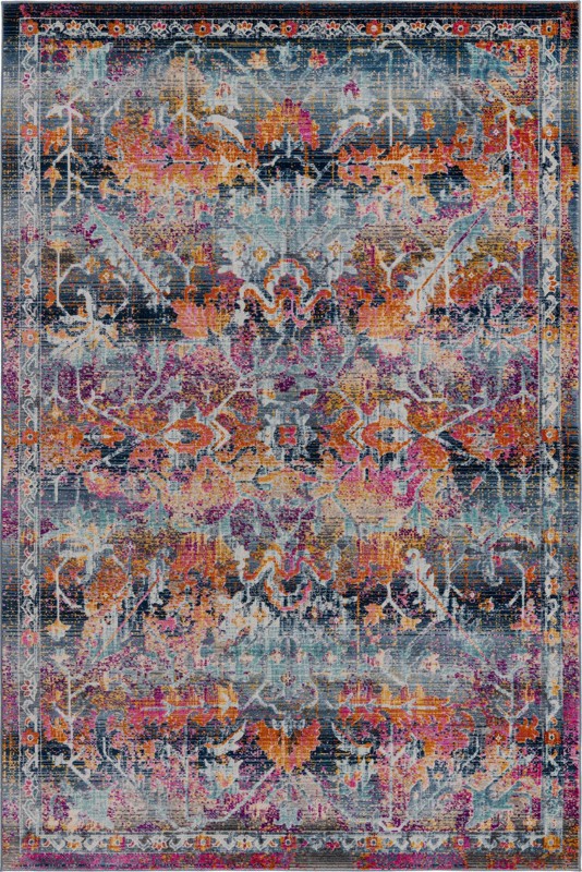 5' x 7' 10 Foley · Border rug, red