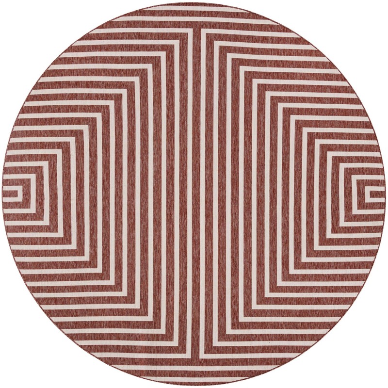Gorse · Geometric Outdoor Rug, rust red
