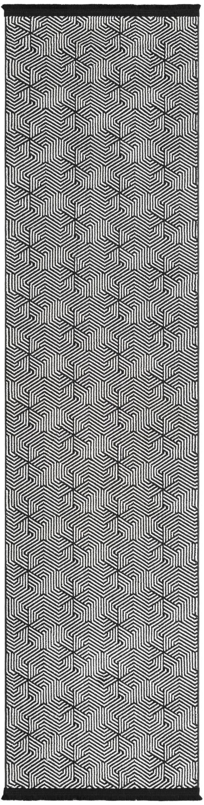 2' x 8' Harwood · Geometric rug, black and white