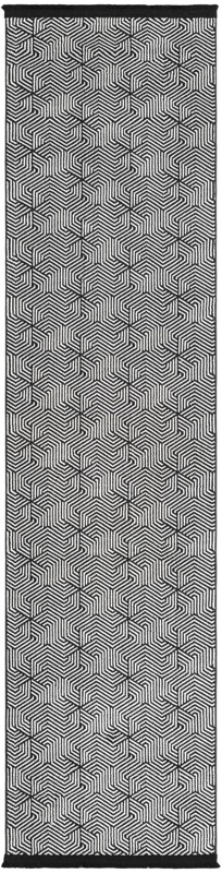2' x 8' Harwood · Geometric rug, black and white