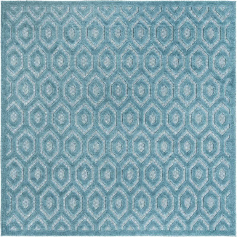 Roanoke · Geometric Outdoor Rug, aqua
