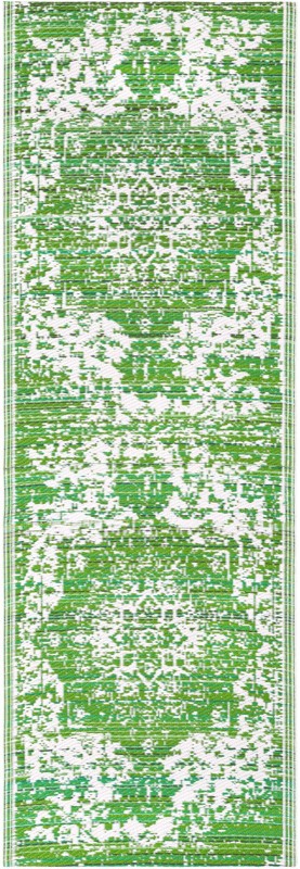 Millet · Medallion Outdoor Rug, green and ivory