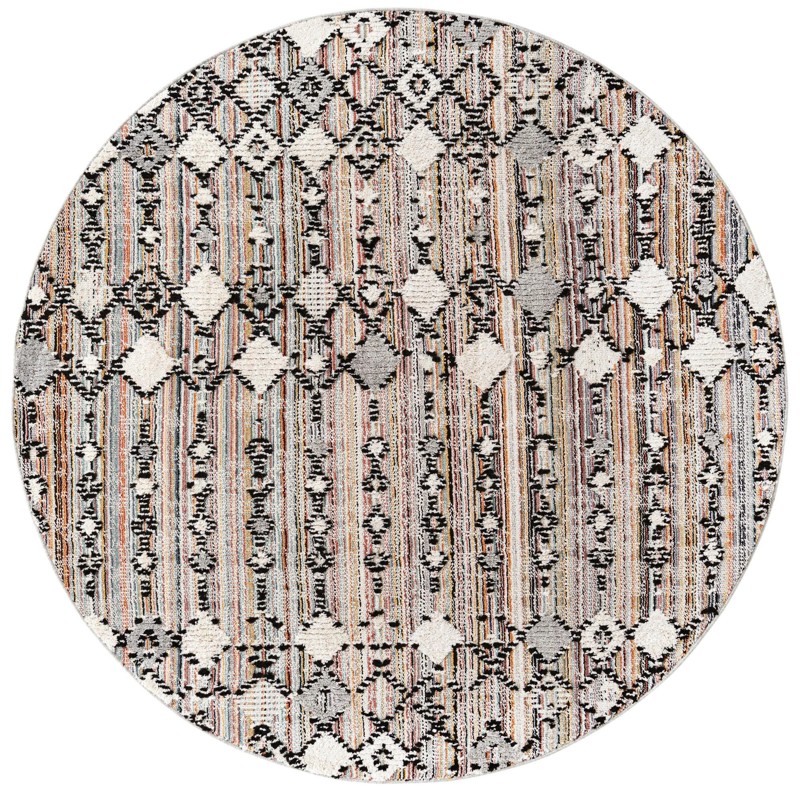 7' x 7' Josephine · Tribal diamond rug, multicolor