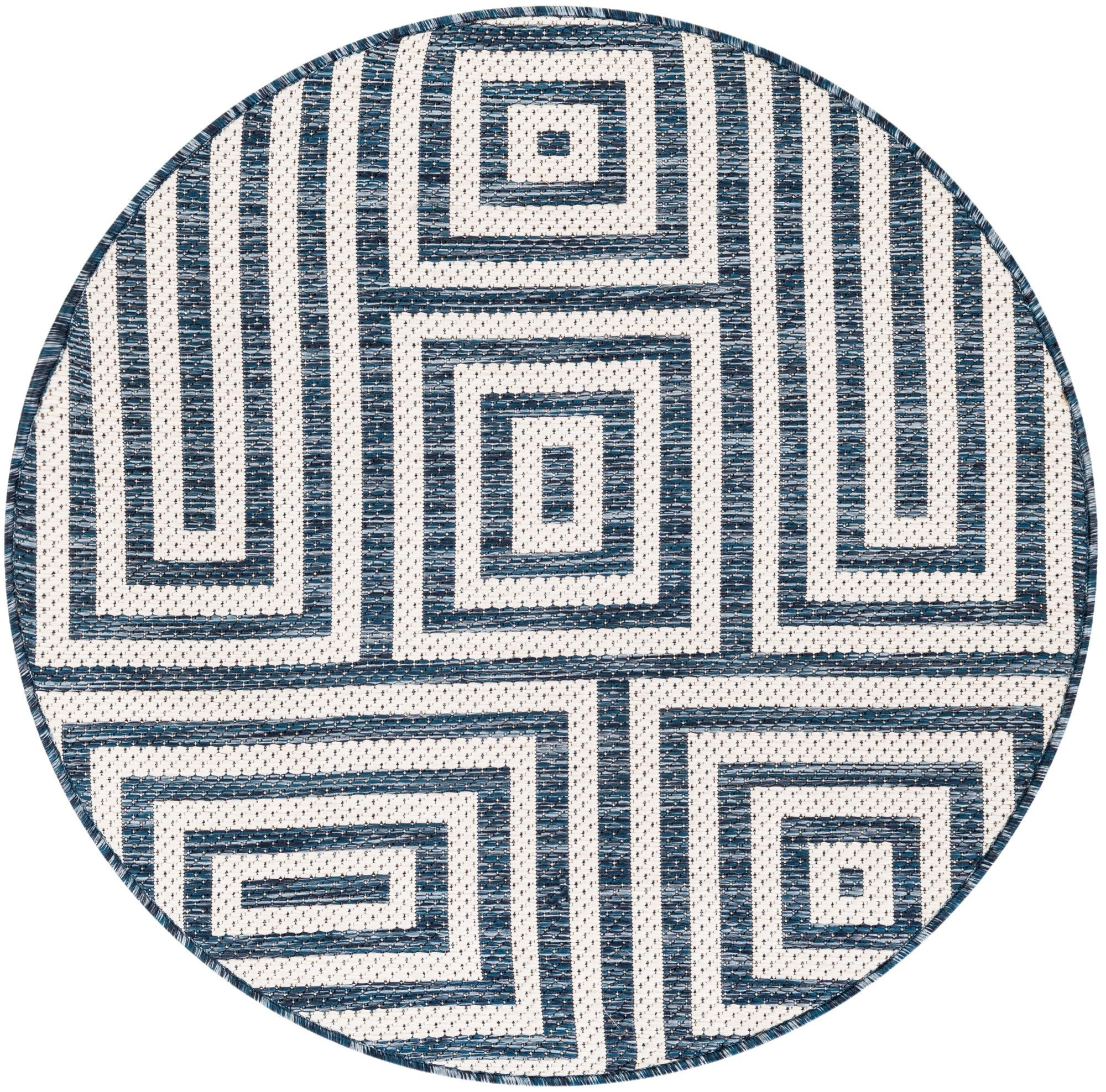 3' x 3' Cumberland · Geometric Outdoor Rug, blue