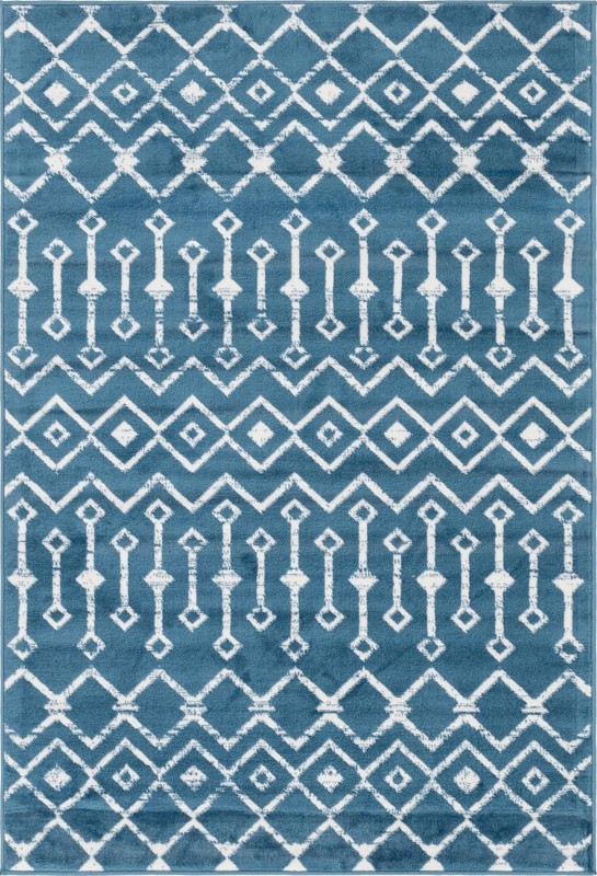 4' x 6' Dudley · Chevron rug, blue