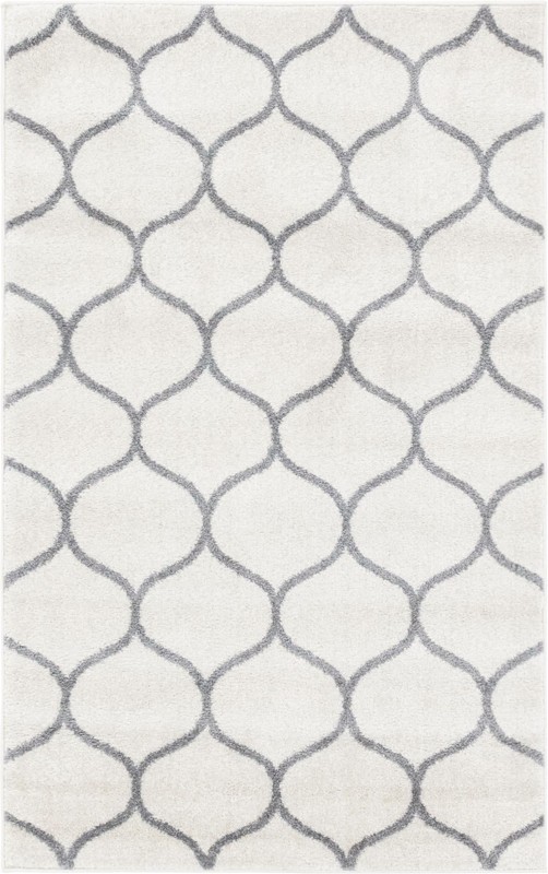 3' x 5' 3 Ingram · Lattice rug, ivory and gray