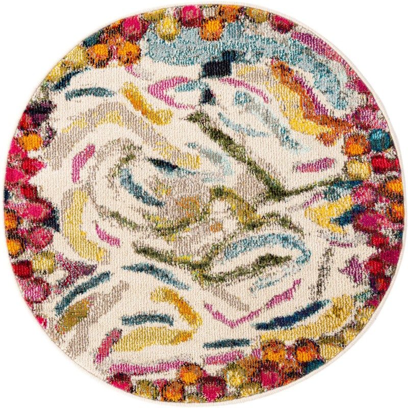 3' 3 x 3' 3 Hedges · Abstract Washable Rug, multi