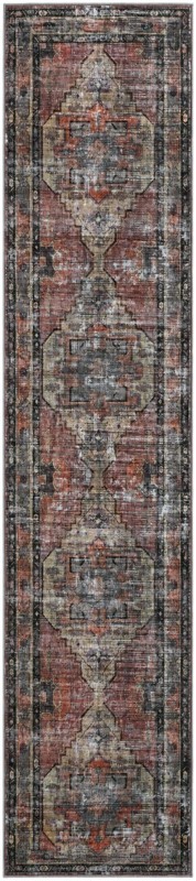 2' 7 x 12' Chandler · Distressed medallion rug, rust and yellow