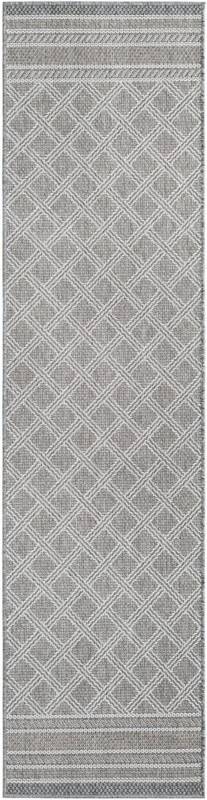 2' x 8' Mercer · Diamond Outdoor Rug, gray