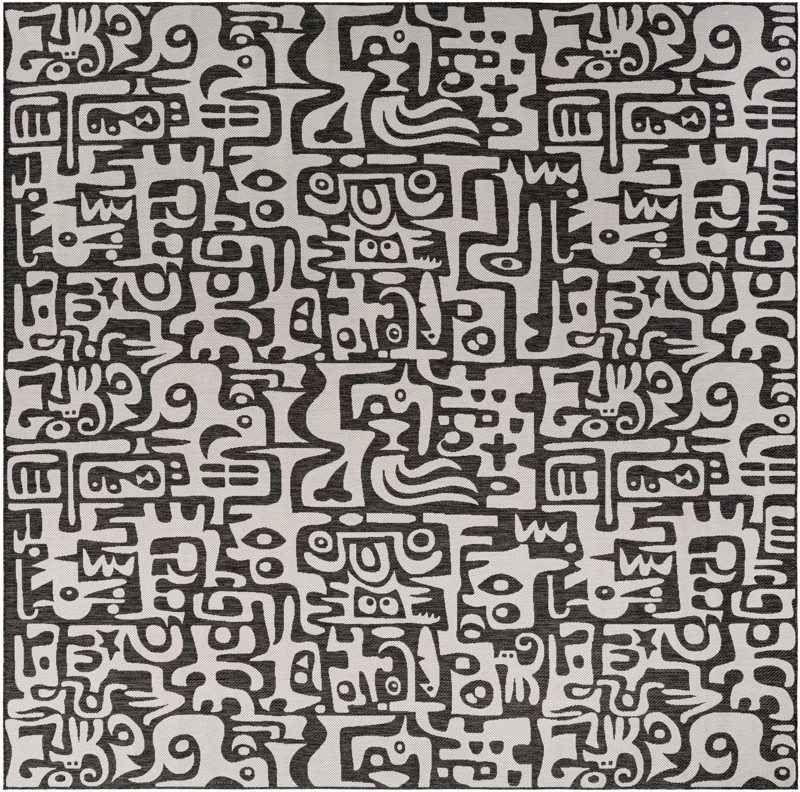 Hungerford · Abstract Outdoor Rug, black and white