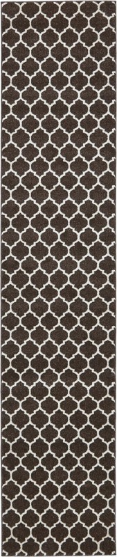 Arkwright · Trellis rug, chocolate brown and beige