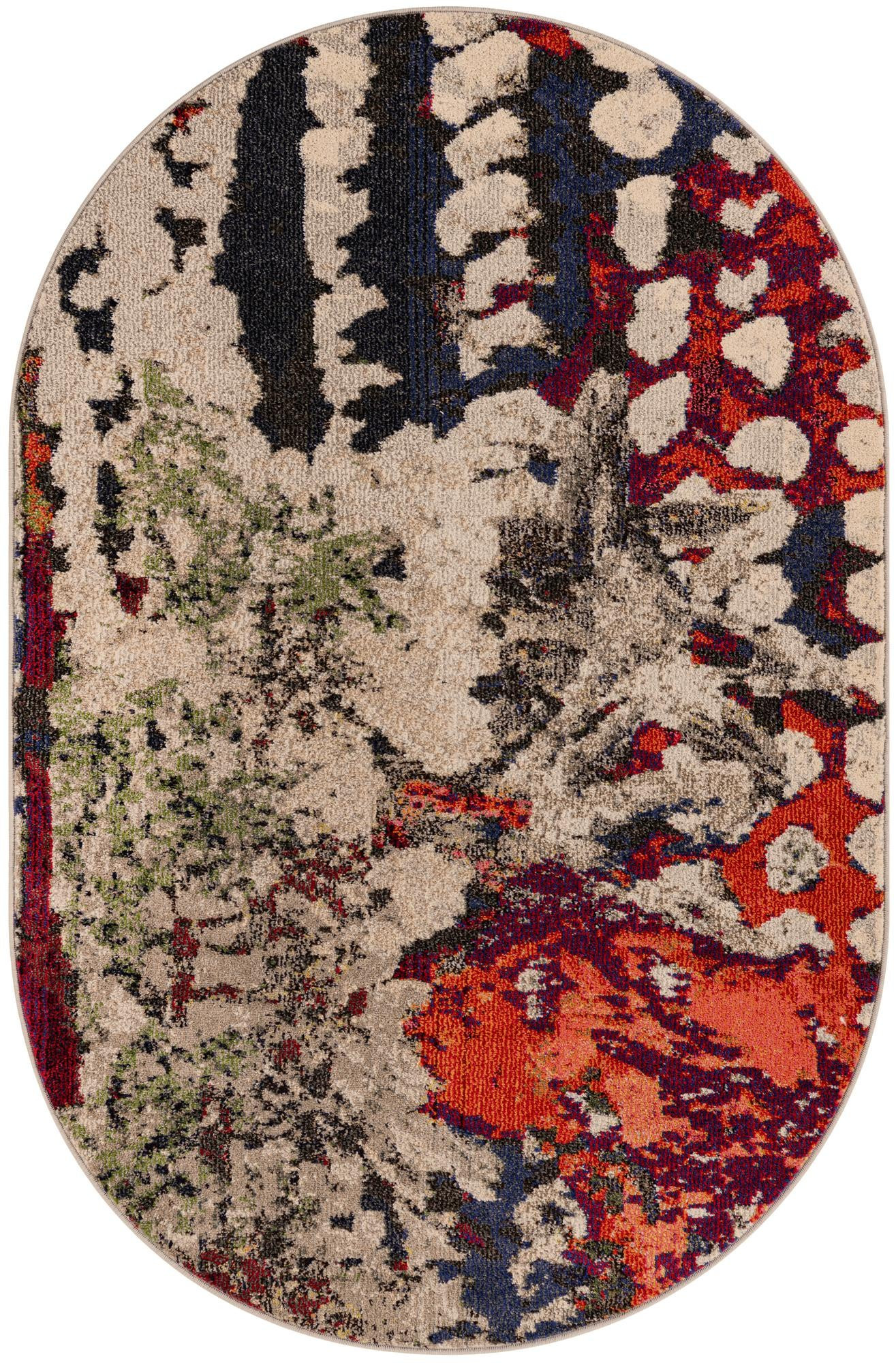 4' 1 x 6' 1 Woodbury · Abstract Washable Rug, multi
