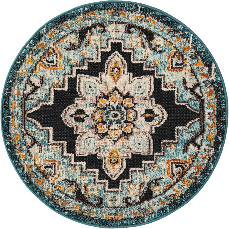 Oldham · Medallion Outdoor Rug, navy blue