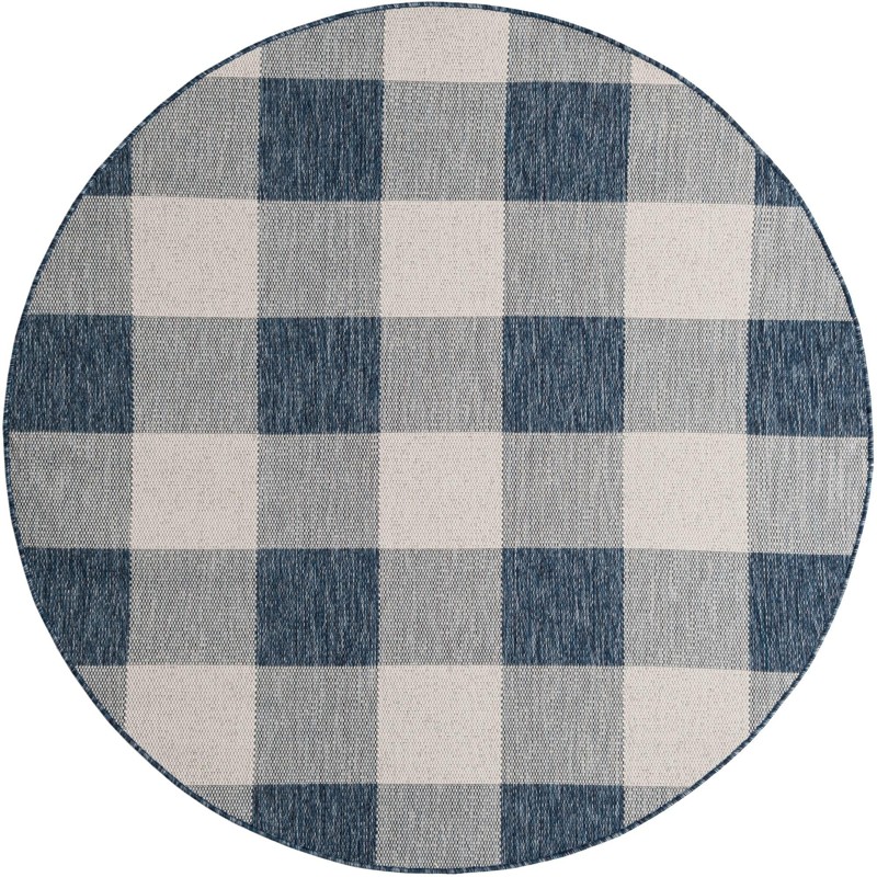 Ramona · Checkered Outdoor Rug, blue