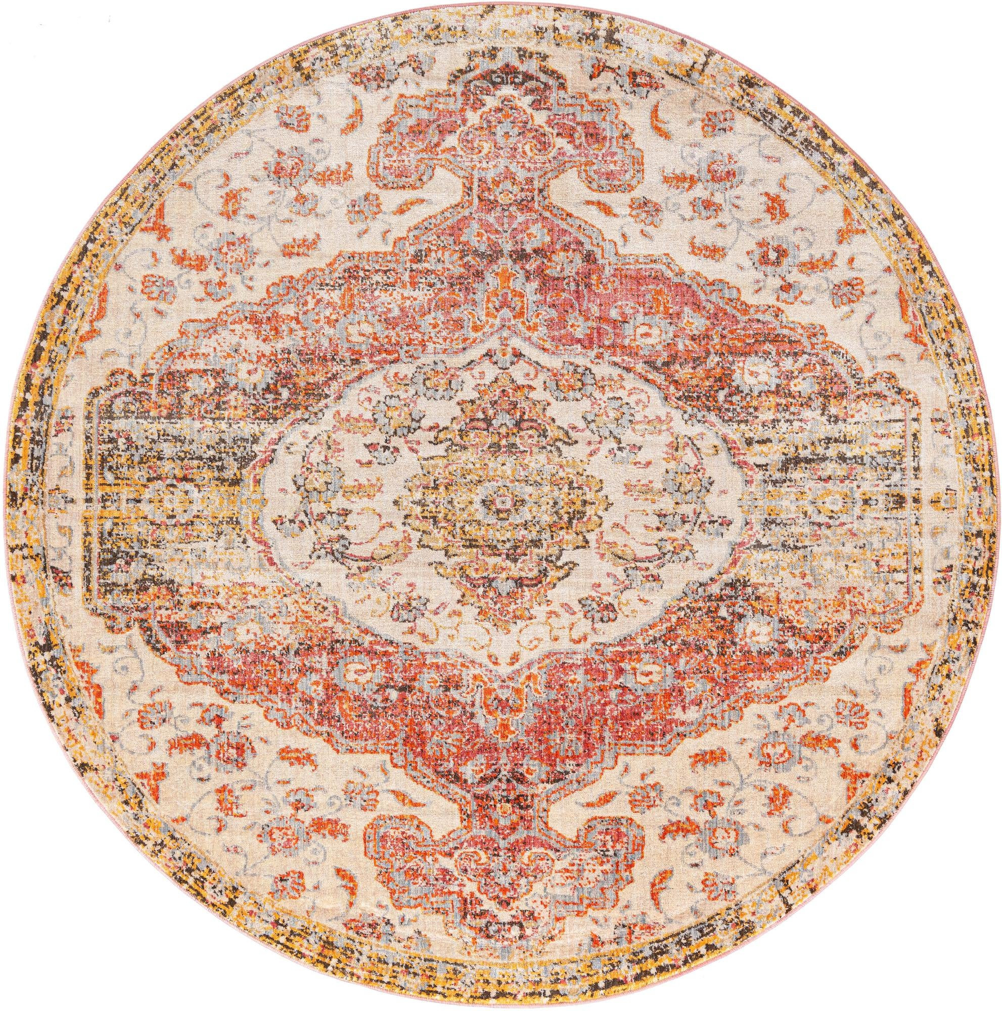 8' x 8' Cunliffe · Border rug, multi
