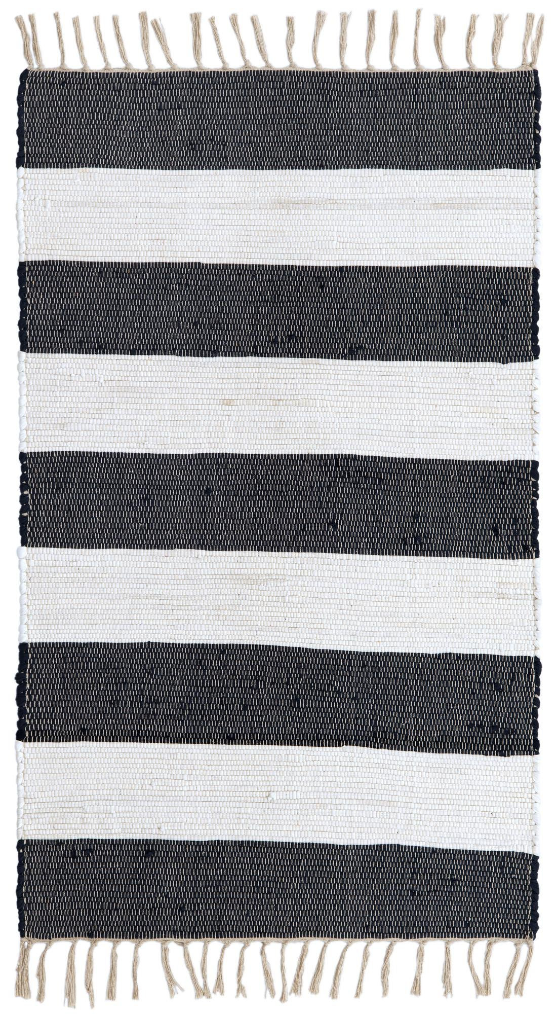 3' 1 x 5' 1 Flagstaff · Striped Chindi Rug, navy