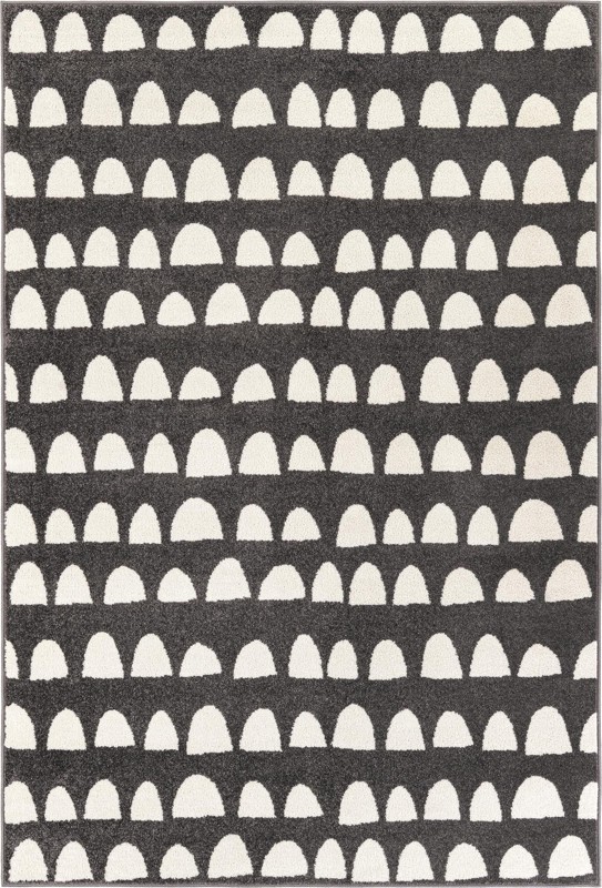 5' x 8' Halloran · Geometric rug, dark gray