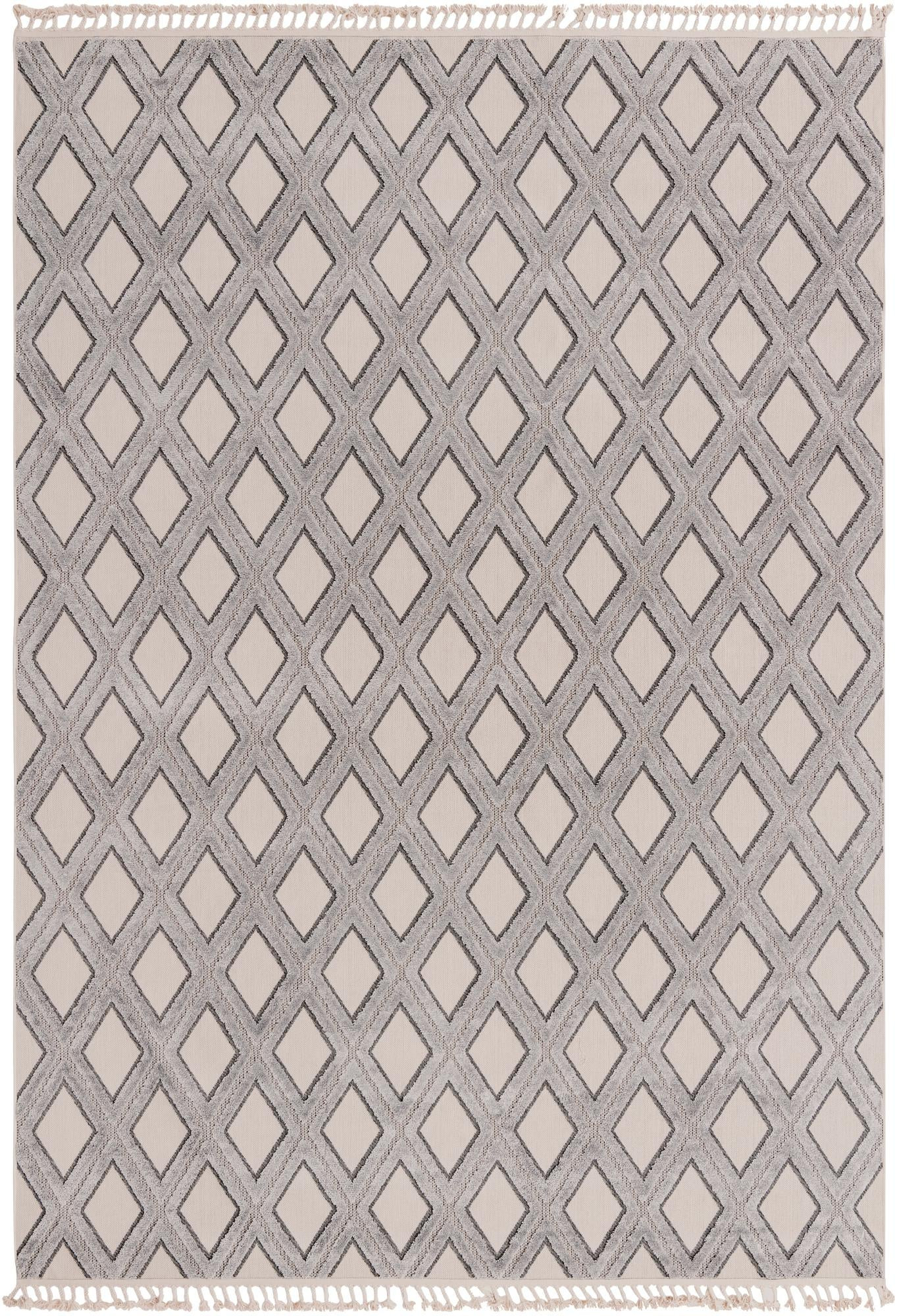 9' 10 x 14' Goshen · Diamond rug, sandy beige and gray