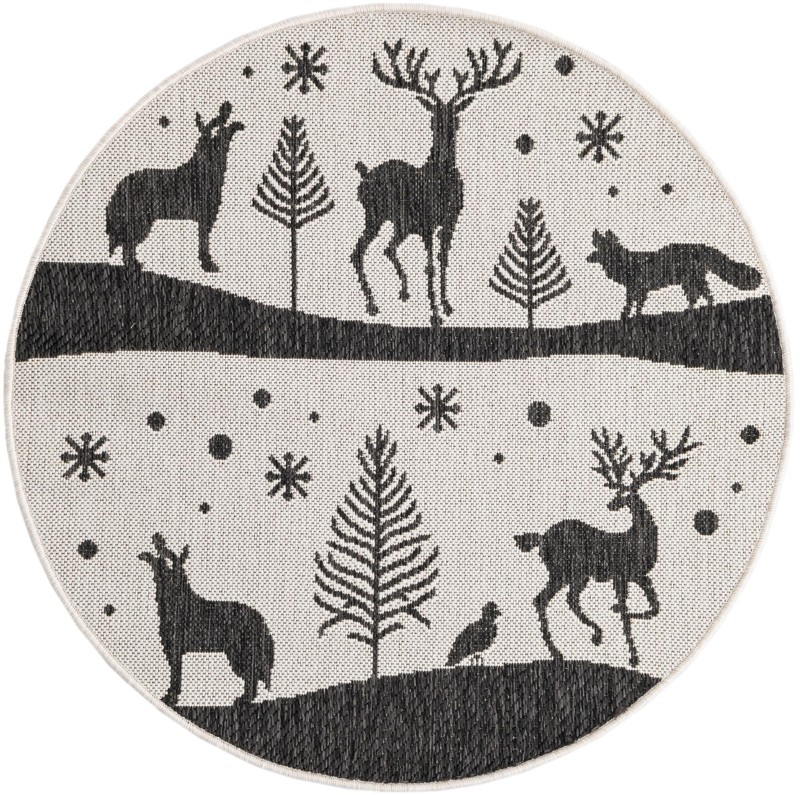 Cashel · Pictoral Outdoor Rug, black and white