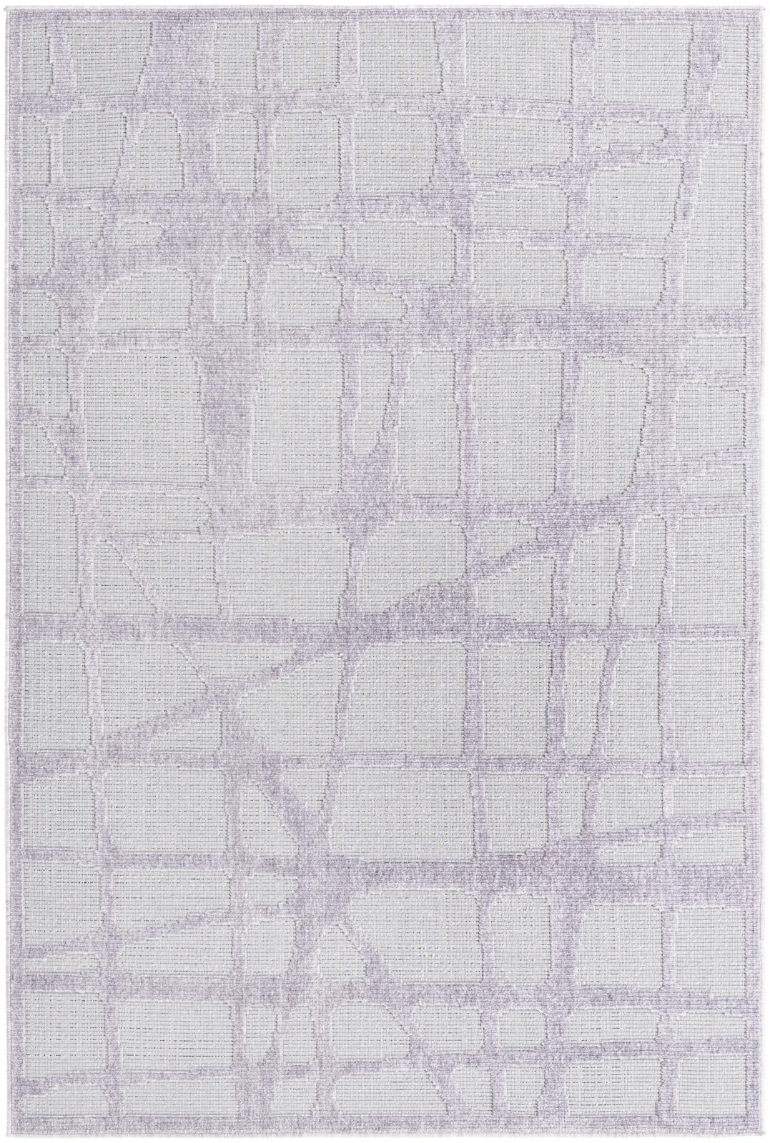 5' x 7' 7 Easton · Grid Outdoor Rug, light gray and gray