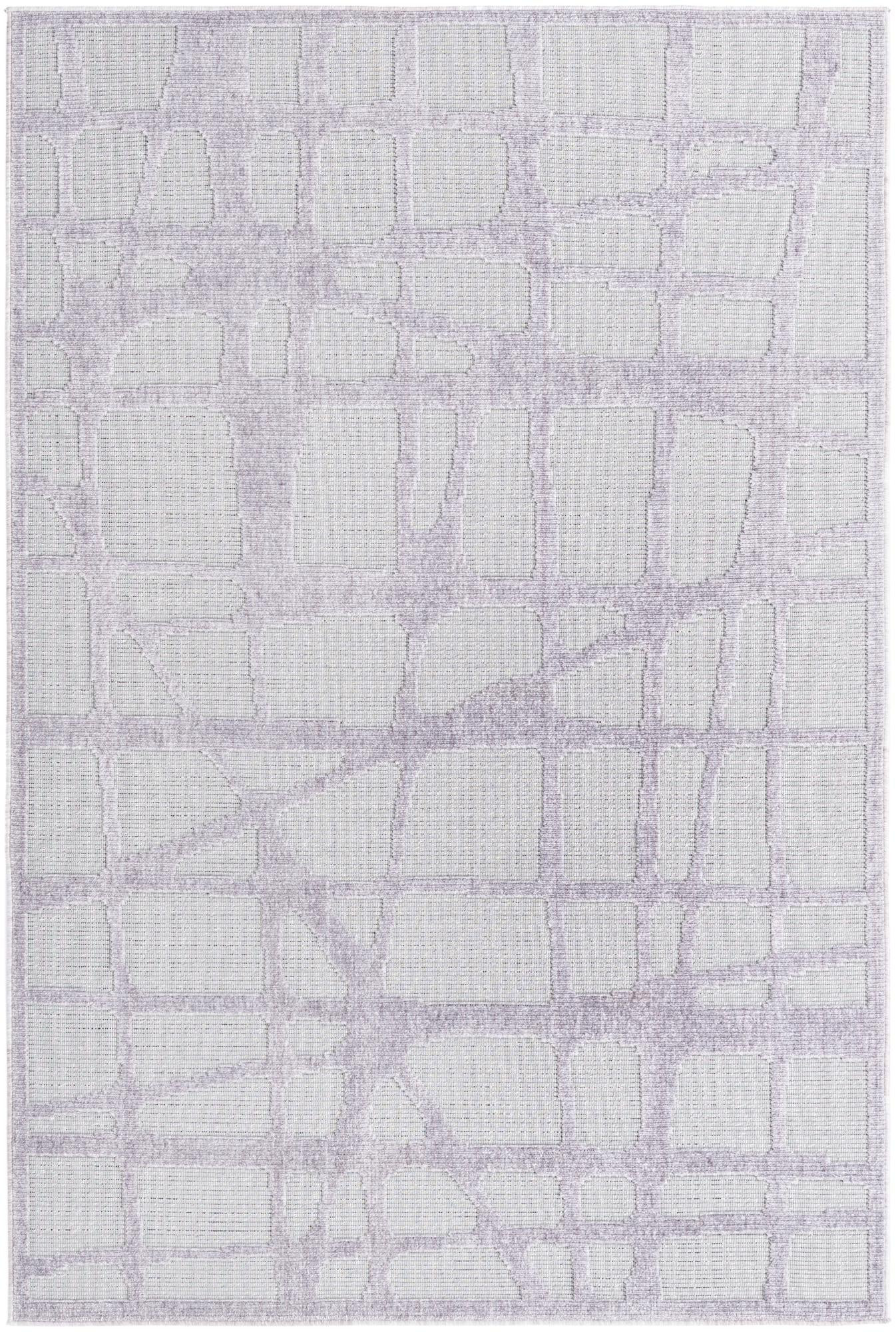 5' x 7' 7 Easton · Grid Outdoor Rug, light gray and gray