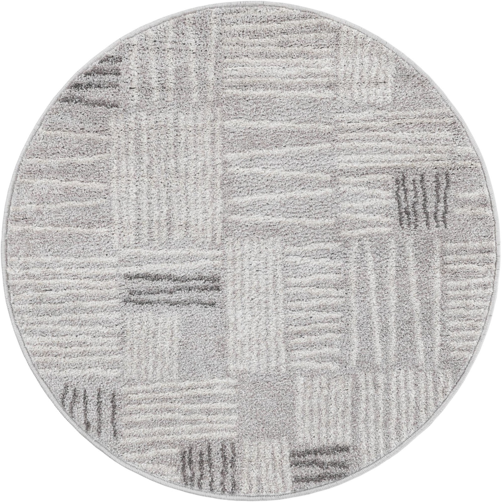 3' x 3' Snowberry · Geometric rug, gray