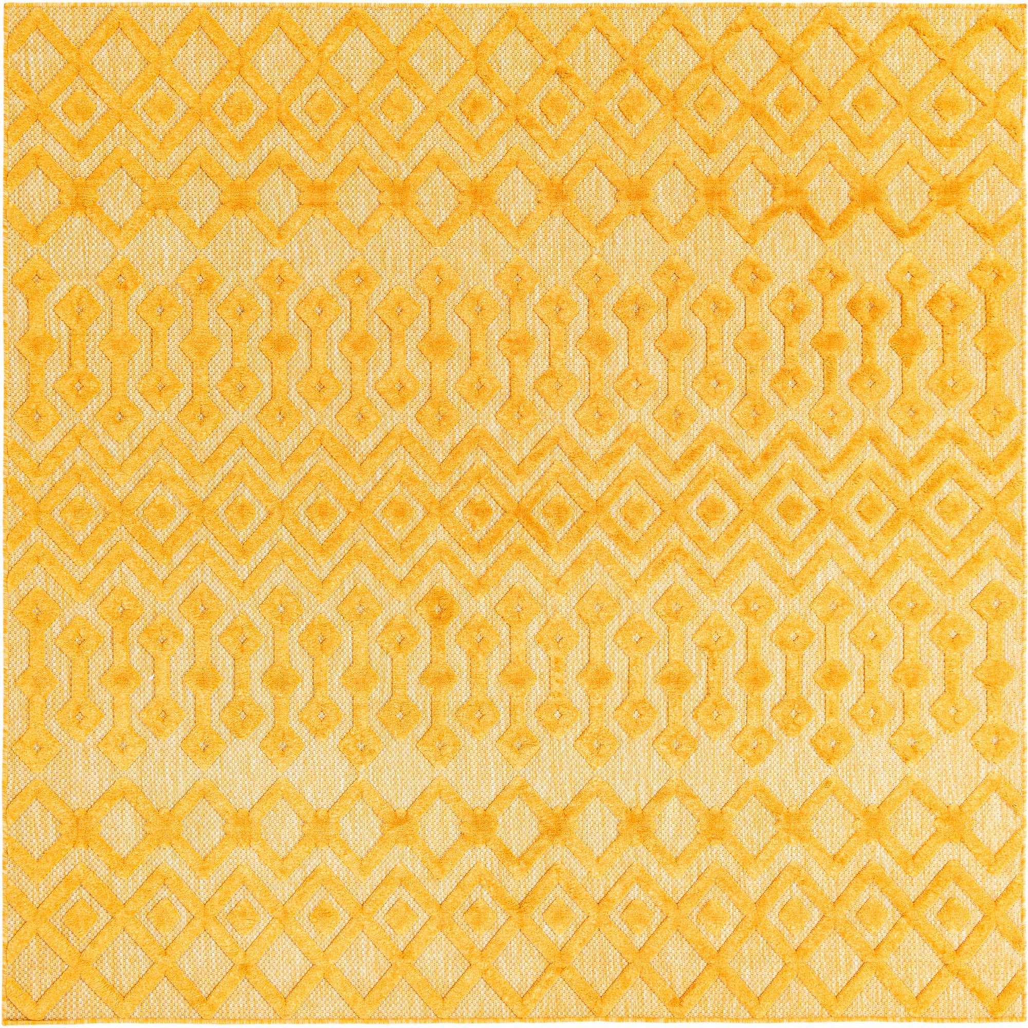7' 10 x 7' 10 Creed · Chevron Outdoor Rug, yellow