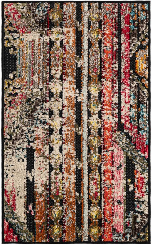 2' x 3' Cleary · Abstract Outdoor Rug, multi black