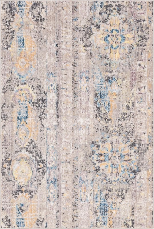 4' x 6' Amos · Medallion rug, gray