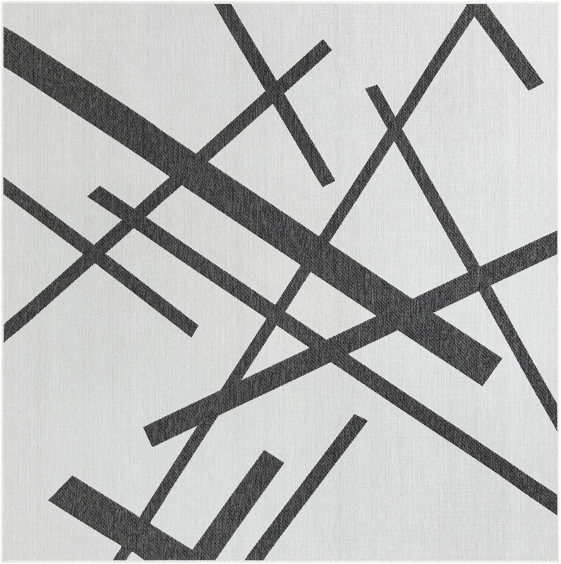Saffron · Abstract Outdoor Rug, black and white