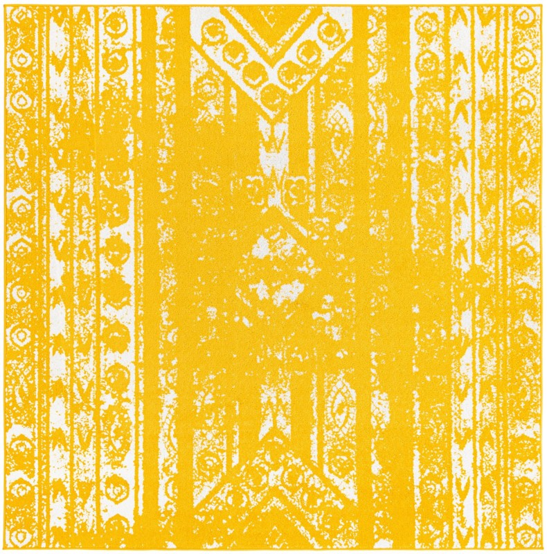7' x 7' Underhill · Geometric rug, yellow