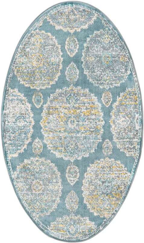 3' 3 x 5' 3 Mather · Medallion rug, gray