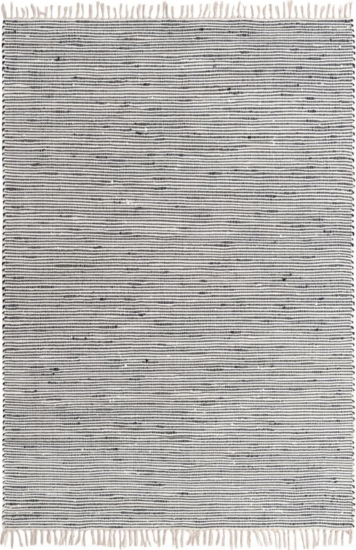 7' 1 x 10' Milbank · Striped Chindi Rug, navy and ivory