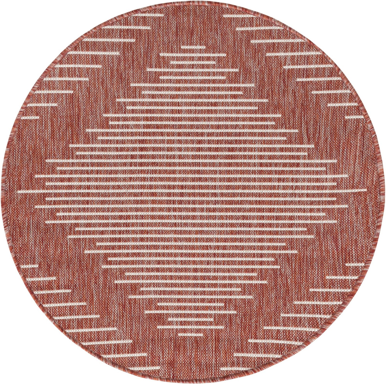 3' x 3' Harlow · Diamond Outdoor Rug, rust red
