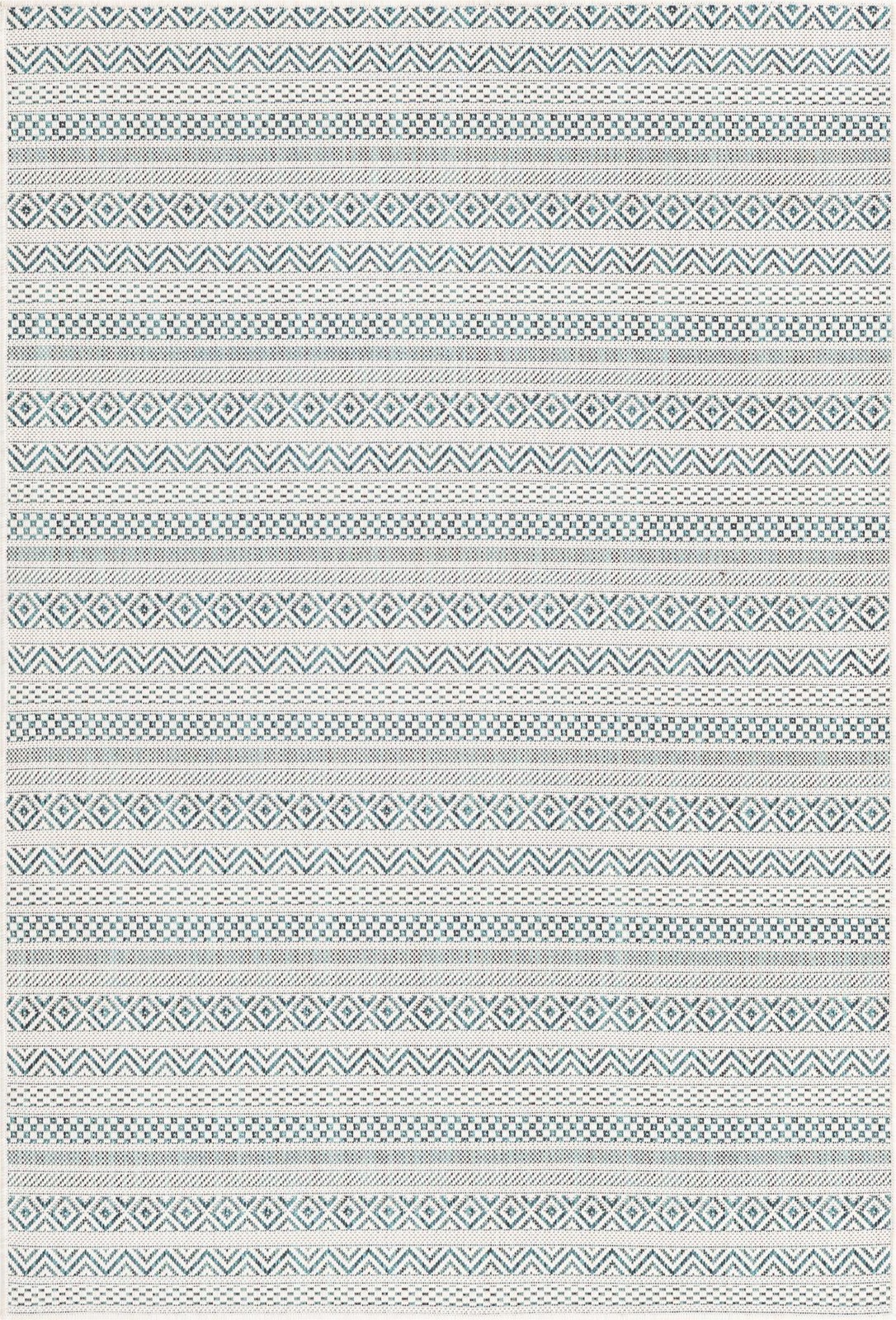 4' x 6' Merlin · Geometric Outdoor Rug, teal