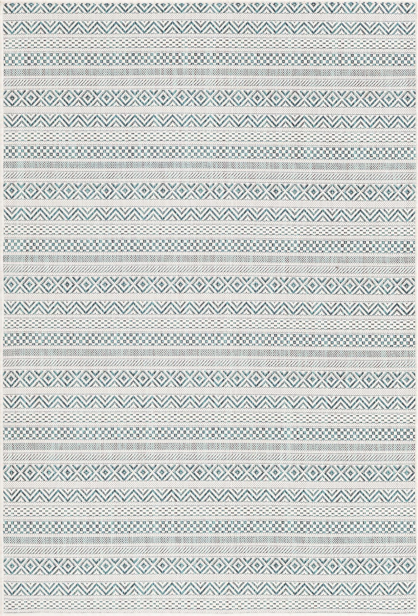 4' x 6' Merlin · Geometric Outdoor Rug, teal