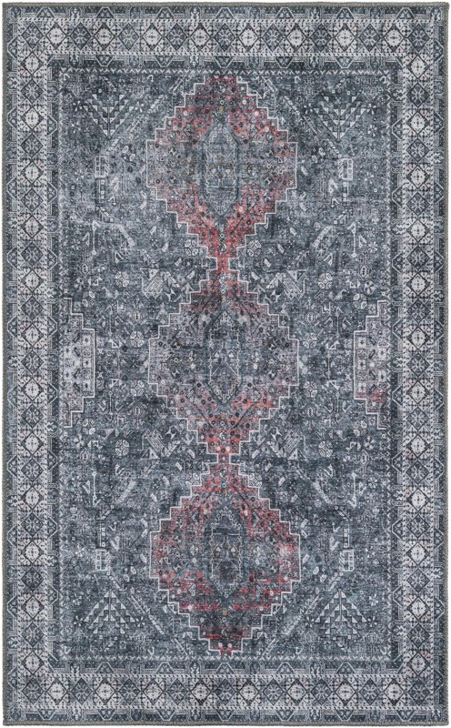 3' 6 x 5' 6 Cowper · Border Washable Rug, gray